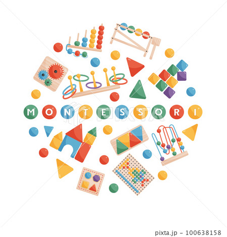 Montessory Educational Games Round Concept Montessory Educational Games Round Concept 100638158