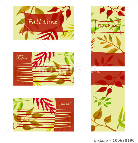 Fall leaves vector corporate business template 100638190