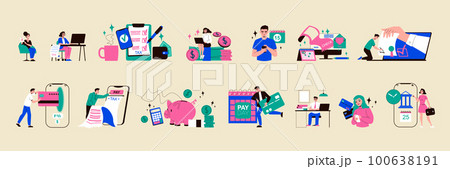 Tax Day Color Icons Tax Day Color Icons 100638191