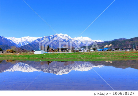 積雪の北アルプス 4月の信濃大町 麗しき北アルプス 春の北アルプス 積雪の北アルプス 4月の信濃大町 麗しき北アルプス 春の北アルプス 100638327