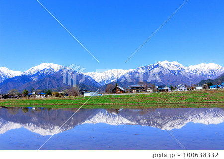 積雪の北アルプス 4月の信濃大町 麗しき北アルプス 春の北アルプス 積雪の北アルプス 4月の信濃大町 麗しき北アルプス 春の北アルプス 100638332