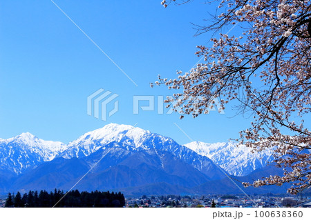 積雪の北アルプス　      4月の信濃大町　　麗しき北アルプス　　春の北アルプス 100638360