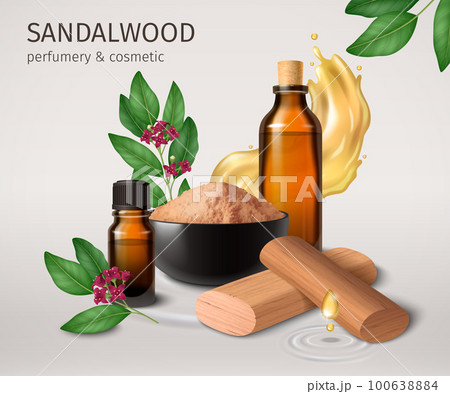 Sandalwood Realistic Perfumery Background 100638884