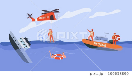 Rescuer And Disaster Background Illustration 100638890
