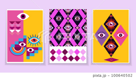Abstract eye set 3 cards 14 100640502