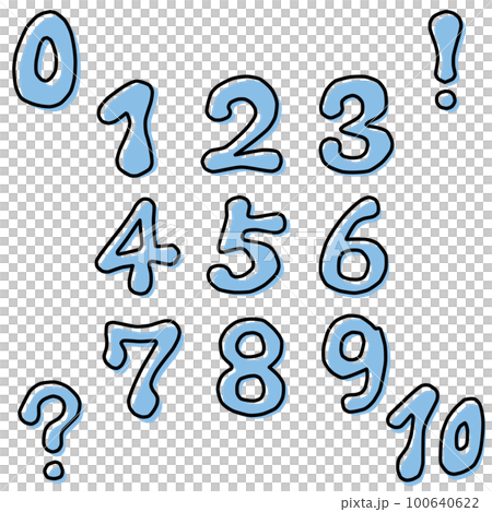 圓角流行氣氛數字設置藍色 圓角流行氣氛數字設置藍色 100640622