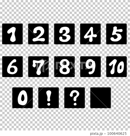 Pop atmosphere number square icon set 100640625