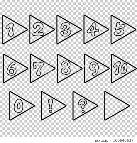 Pop atmosphere number triangle icon set 100640637