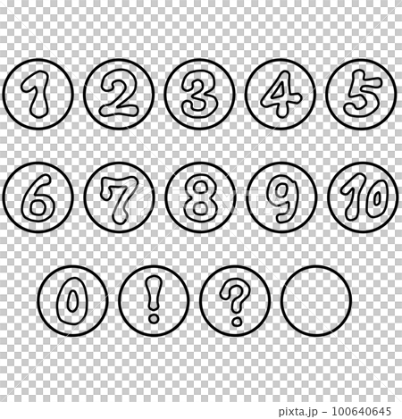 Pop atmosphere number circle icon line drawing set 100640645