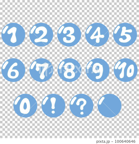 Pop atmosphere number circle icon set with highlight 100640646
