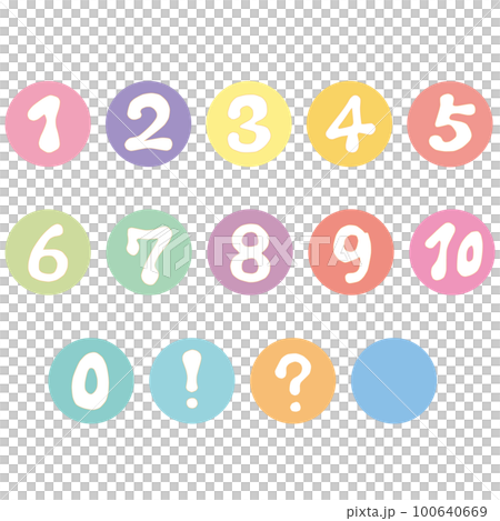 Pop atmosphere number colorful circle icon set 100640669