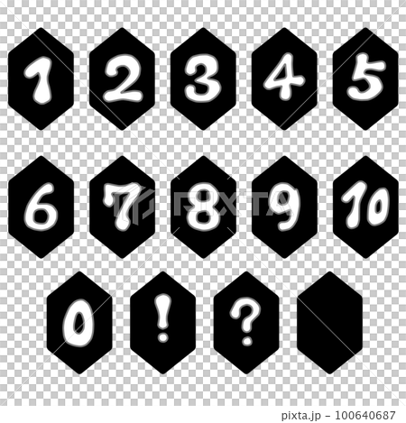 流行氣氛數字水晶風格六邊形圖標集 流行氣氛數字水晶風格六邊形圖標集 100640687