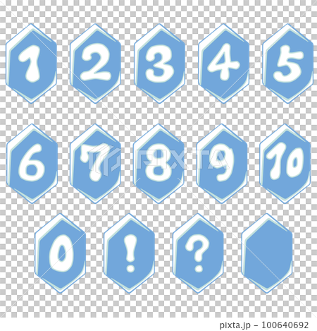 流行氛圍水晶風格高亮數字圖標集A 100640692