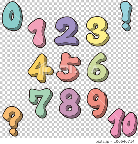 A colorful number set with a three-dimensional pop atmosphere 100640714