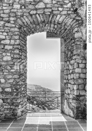 Ruins of an old castle in south of Italy 100641493