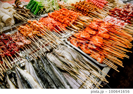 Street for tourists, traditional street food Street for tourists, traditional street food 100641656