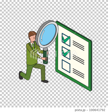 Businessmen doing checks and surveys 100641792