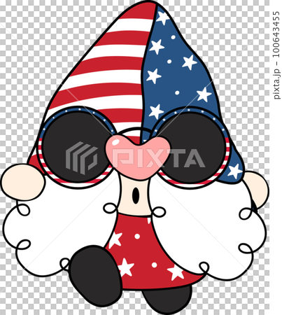 Happy smile 4th July independence Gnome festive cartoon doodle hand drawing Happy smile 4th July independence Gnome festive cartoon doodle hand drawing 100643455