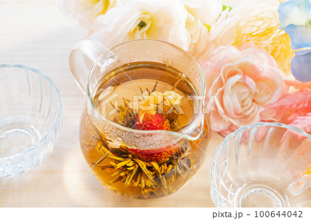 サーバーに入った中国花茶 100644042
