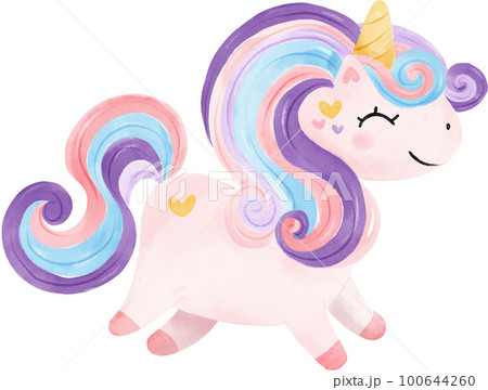 cute fancy magical purple baby unicorn children cartoon kid watercolour hand painting illustration cute fancy magical purple baby unicorn children cartoon kid watercolour hand painting illustration 100644260