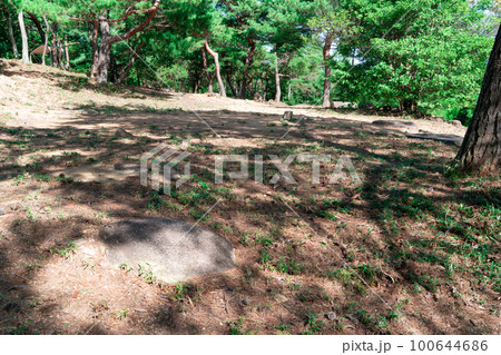 【日本100名城】鬼ノ城　礎石群3　岡山県総社市 100644686