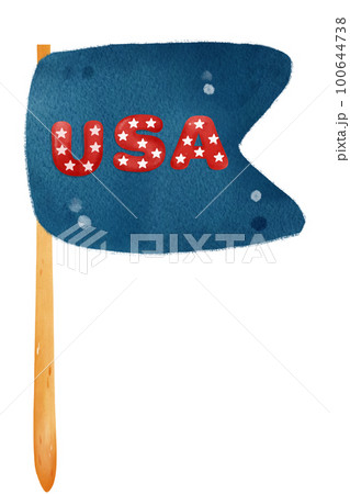 cute 4th of July independence day United flag cartoon watercolour illustration 100644738