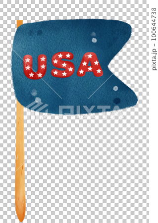 cute 4th of July independence day United flag cartoon watercolour illustration 100644738