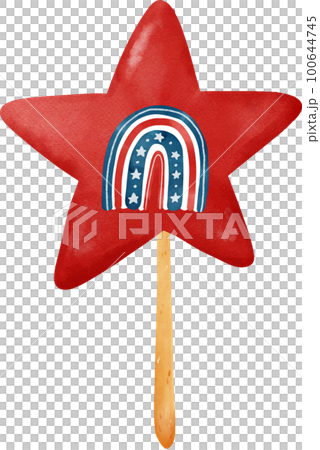 cute 4th of July independence day United flag cartoon watercolour illustration 100644745