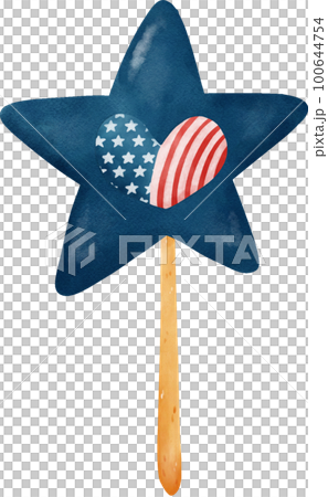cute 4th of July independence day United flag cartoon watercolour illustration 100644754