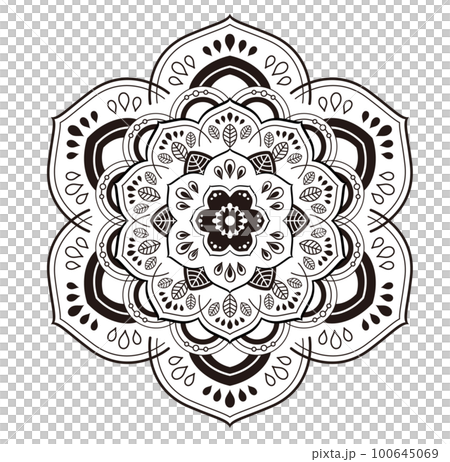 大判タペストリー⭐️マンダラ モノクロ 曼陀羅 シロクロ 白黒 ビッグ