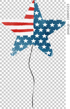 4th of July freedom independence day festive balloon cartoon watercolour decoration illustration 100645323