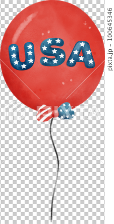 4th of July freedom independence day festive balloon cartoon watercolour decoration illustration 100645346