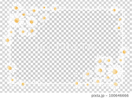デイジー　カモミール　マーガレット春の花フレーム（枠　ピンク） 100646666