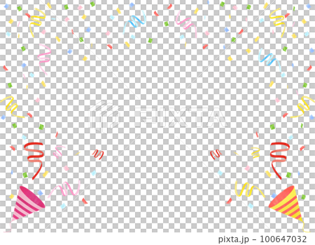 Frame of watercolor confetti and crackers Frame of watercolor confetti and crackers 100647032