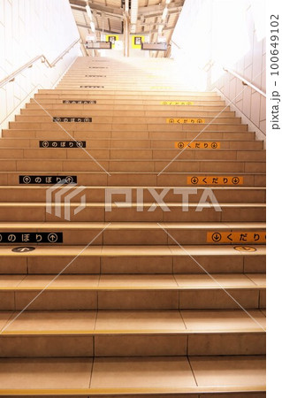 駅構内階段の進行方向表示 100649102