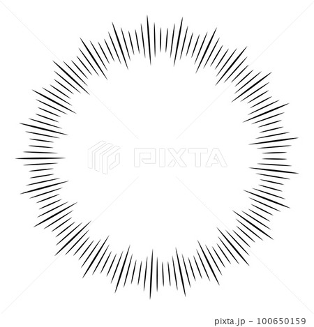 黒色の集中線の心情イメージの吹き出し素材 100650159