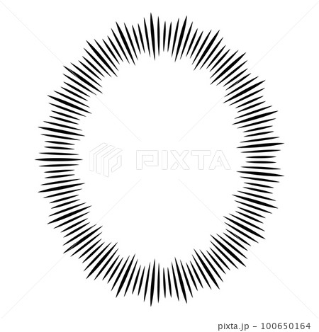 黒色の集中線の心情イメージの吹き出し素材 100650164