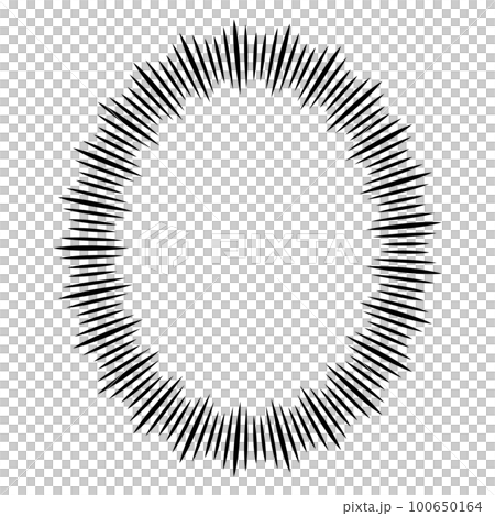 黒色の集中線の心情イメージの吹き出し素材 100650164