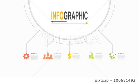 5 steps Infographic template business data illustration 100651492