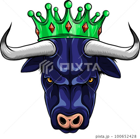vector illustration of head bull on white background. digita design hand draw vector illustration of head bull on white background. digita design hand draw 100652428
