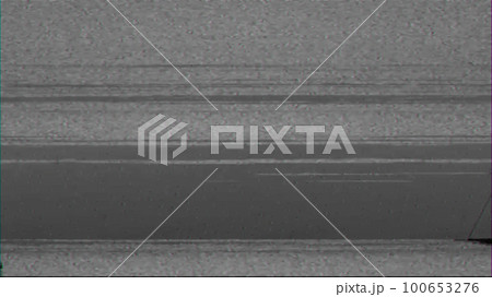 VHS glitch. Old TV static noise overlay. Analog distortion signal interference grain lines texture artifacts abstract illustration background. 100653276