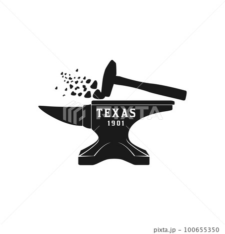Blacksmith Iron Anvil Foundry And Hammer retro vintage logo design Blacksmith Iron Anvil Foundry And Hammer retro vintage logo design 100655350