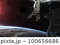 Space station in orbit of planet Earth. Solar system 100656686