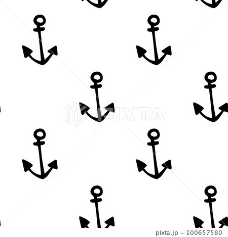 Vector seamless pattern sea anchors stylized funny 100657580