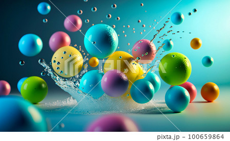 colored drops water splashes light blue, generative AI colored drops water splashes light blue, generative AI 100659864