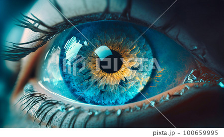 a crowd of people in black suits and only one person in green, generative AI 100659995