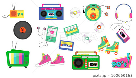Classic retro elements of the 80s-90s. Classic retro elements of the 80s-90s. 100660163