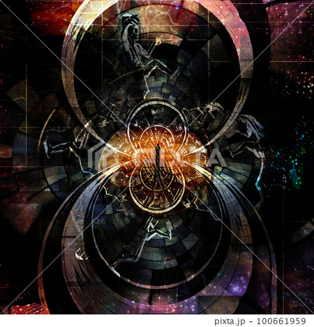 Geometric fractal and men figuresのイラスト素材 [100661959] - PIXTA