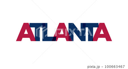 Atlanta, Georgia, USA typography slogan design. America logo with graphic city lettering for print and web. Atlanta, Georgia, USA typography slogan design. America logo with graphic city lettering for print and web. 100663467