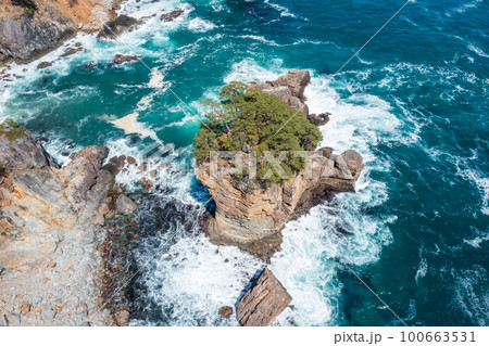 空撮「岩手県」三王岩・宮古市 空撮「岩手県」三王岩・宮古市 100663531